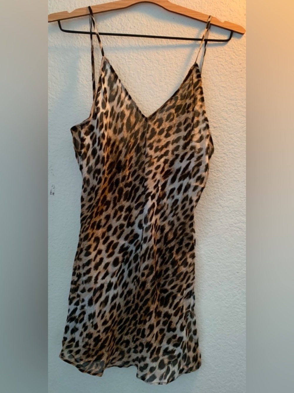 ZARA Leopard Print Satin Slip Top- Brown